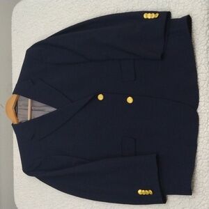 Hart Schaffner Marx Gold Trumpeter Navy Wool Blazer  42S (Made in the USA)
